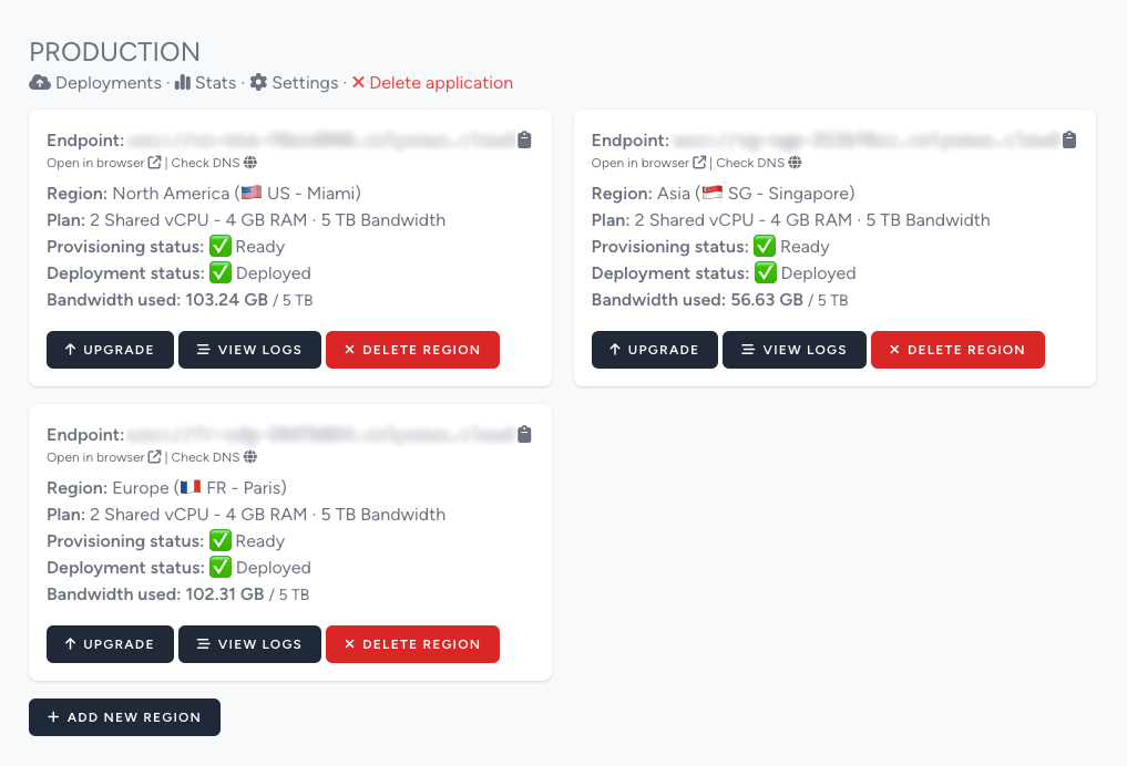 Colyseus Cloud Dashboard