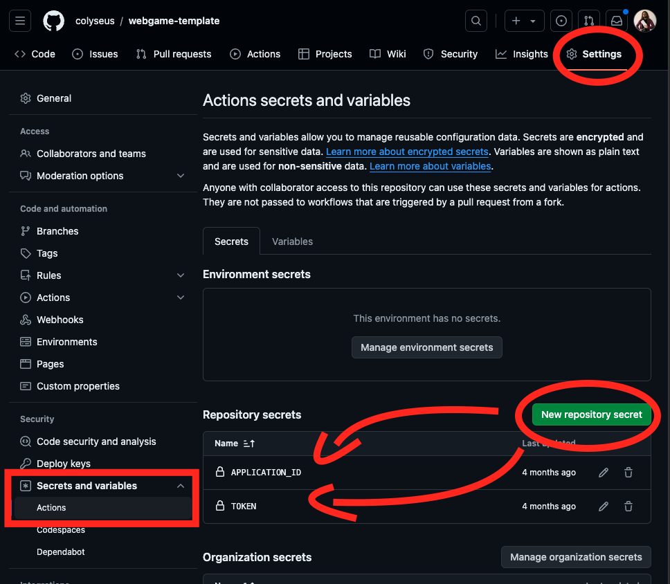 Repository Settings